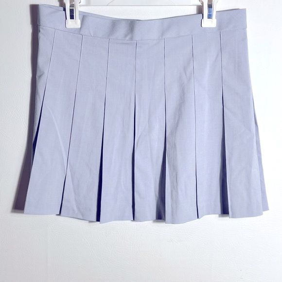 UNIQLO Heather Pleated Mini Skirt Light Blue Large - Picture 1 of 8